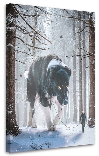 Obraz na plátně Obří pes v zimním lese - Alex Griffith Rozměry: 40 x 60 cm