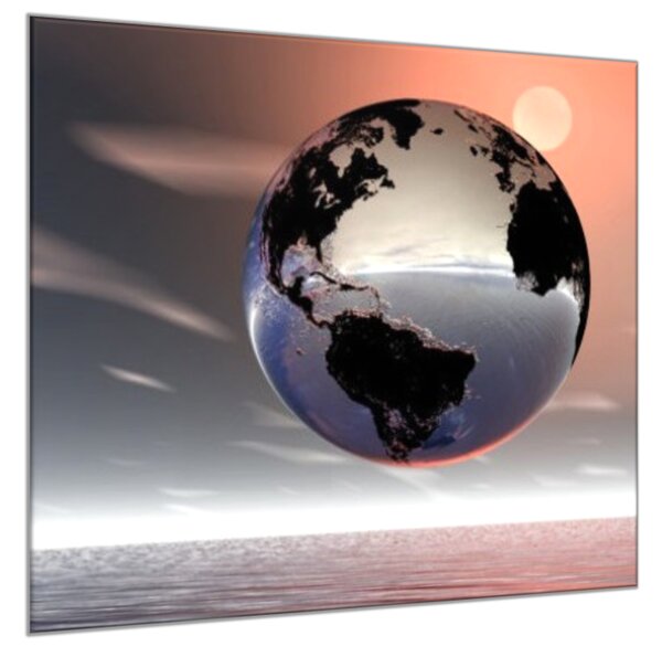 Obraz skleněný země koule - 40 x 40 cm