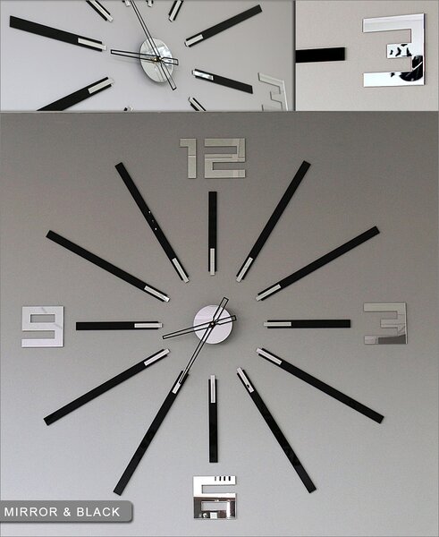 Nástěnné hodiny ModernClock černé 115 cm