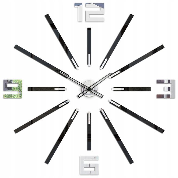 Nástěnné hodiny ModernClock černé 115 cm