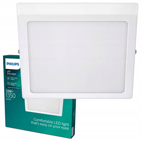 Stropní Svítidlo LED panel Stropní Svítidlo na omítku 12W 4000K 21cm Bílá PHILIPS