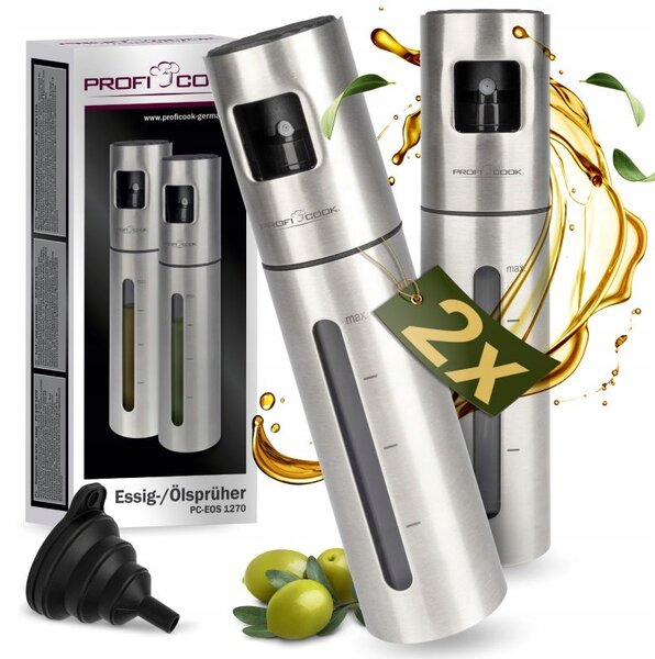 Rozprašovač oleje Profi Cook kovový stříbrný 100 ml