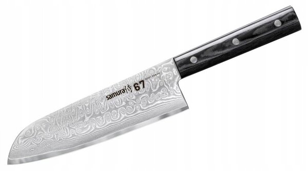 Samura Damascus 67 - Nůž Santoku, 175 mm, Ocel, Rukojeť Micarta