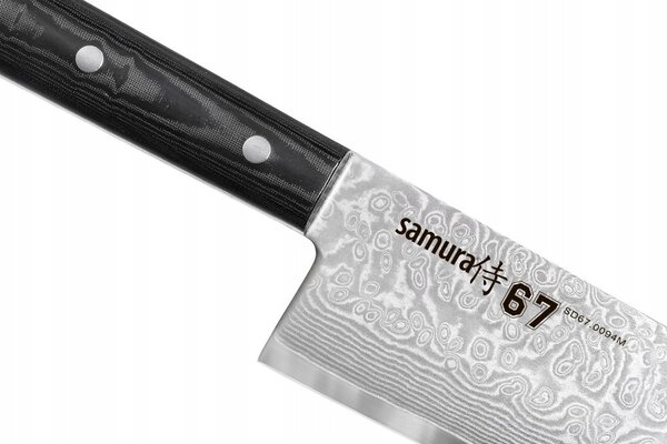 Samura Damascus 67 - Nůž Santoku, 175 mm, Ocel, Rukojeť Micarta