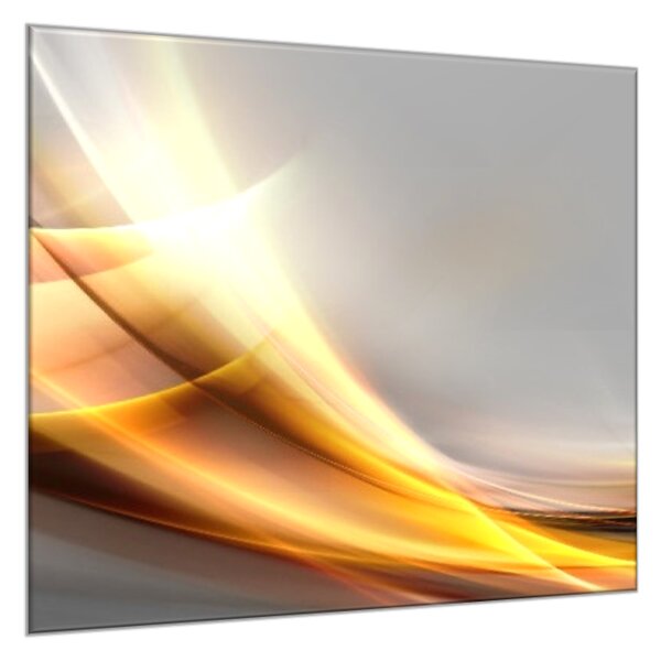 Obraz skleněný čtvercový zlatá vlna a šedý podklad - 40 x 40 cm