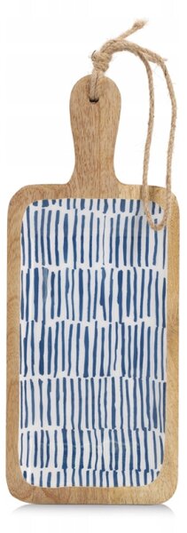 Servírovací prkénko, mangové dřevo, modré, 38x15,2x2,5 cm, FSC 100%