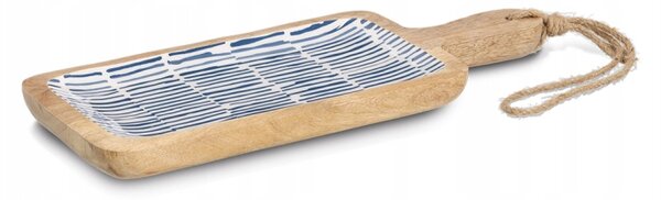 Servírovací prkénko, mangové dřevo, modré, 38x15,2x2,5 cm, FSC 100%