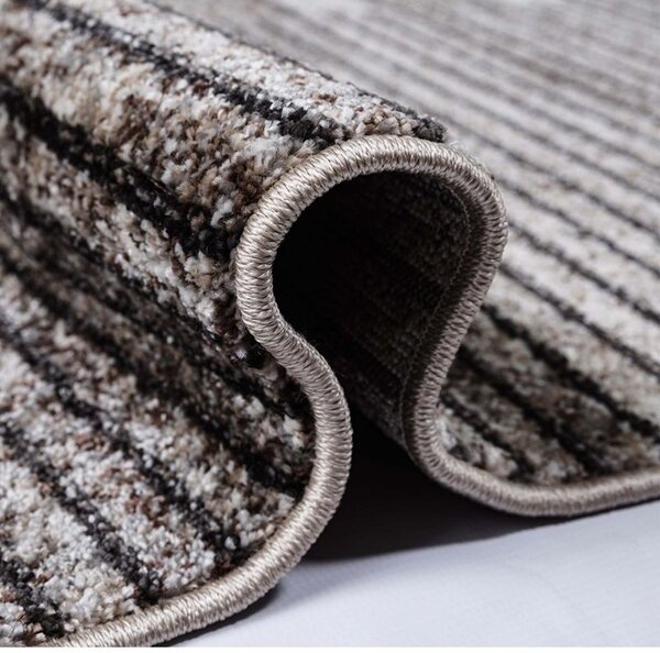 Makro Abra Moderní kusový koberec Panamero 23 Proužky šedý hnědý béžový Rozměr: 80x150 cm