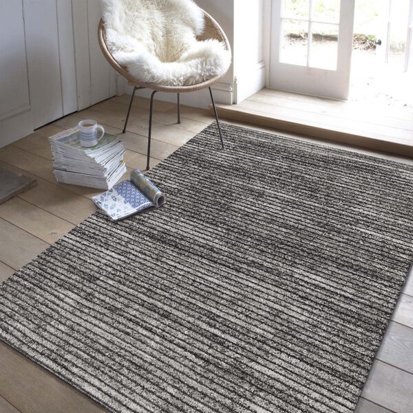 Makro Abra Moderní kusový koberec Panamero 23 Proužky šedý hnědý béžový Rozměr: 80x150 cm