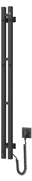 Elektrický sušák na ručníky s termostatem SILOUETTE 70W 120x9 cm černá pravá