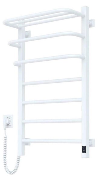 Elektrický sušák na ručníky s termostatem FORTIS 155W 80x48 cm bílá levá