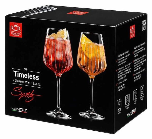 Koktejlové Skleničky RCR Timeless, bezbarvé, 510 ml, 6 ks