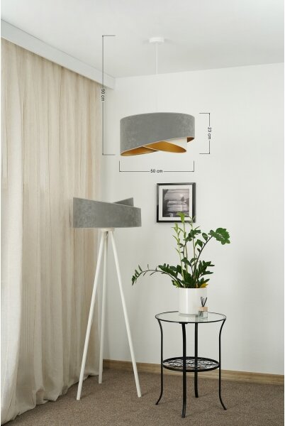 Brilagi - LED Lustr na lanku LYRA 1xE27/15W/230V šedá/krémová/zlatá