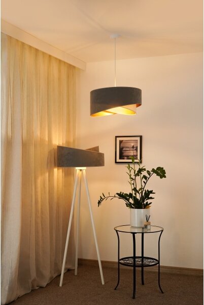 Brilagi - LED Lustr na lanku LYRA 1xE27/15W/230V šedá/krémová/zlatá