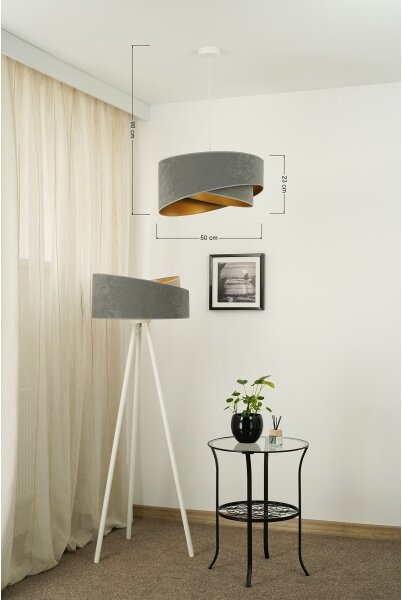 Brilagi - LED Lustr na lanku LYRA 1xE27/15W/230V šedá/zlatá