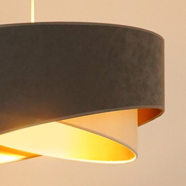Brilagi - LED Lustr na lanku LYRA 1xE27/15W/230V šedá/krémová/zlatá