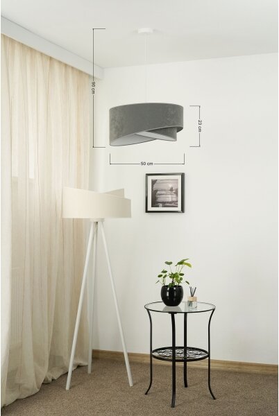 Brilagi - LED Lustr na lanku LYRA 1xE27/15W/230V šedá/bílá