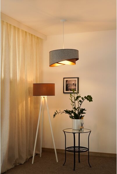 Brilagi - LED Lustr na lanku LYRA 1xE27/15W/230V šedá/krémová/zlatá