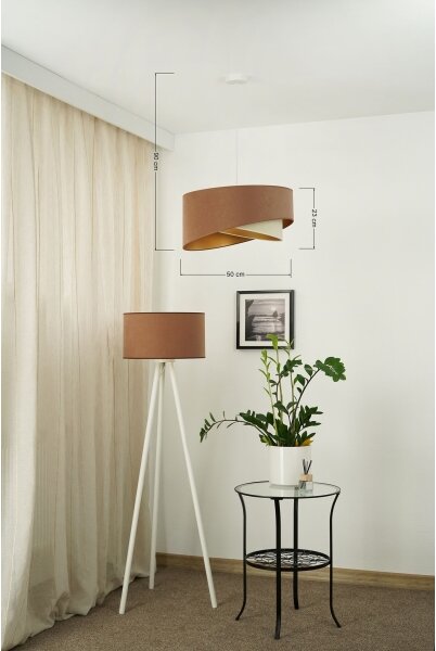Brilagi - LED Lustr na lanku LYRA 1xE27/15W/230V hnědá/krémová/zlatá