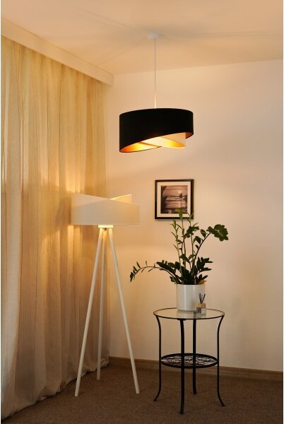 Brilagi - LED Lustr na lanku LYRA 1xE27/15W/230V černá/krémová/zlatá