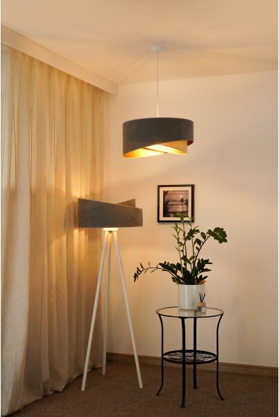 Brilagi - LED Lustr na lanku LYRA 1xE27/15W/230V šedá/béžová/zlatá