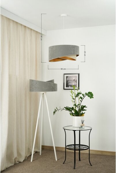 Brilagi - LED Lustr na lanku LYRA 1xE27/15W/230V šedá/béžová/zlatá