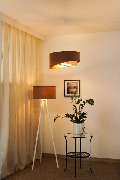 Brilagi - LED Lustr na lanku LYRA 1xE27/15W/230V hnědá/krémová/zlatá