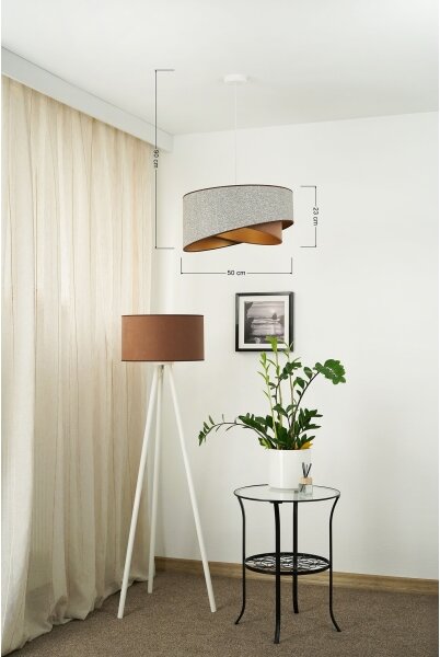 Brilagi - LED Lustr na lanku LYRA 1xE27/15W/230V šedá/krémová/zlatá