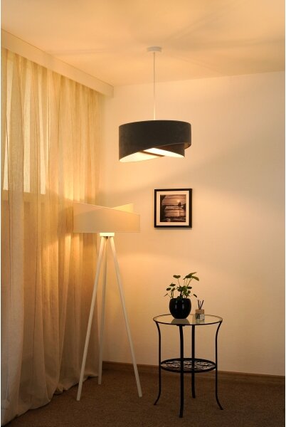 Brilagi - LED Lustr na lanku LYRA 1xE27/15W/230V šedá/bílá