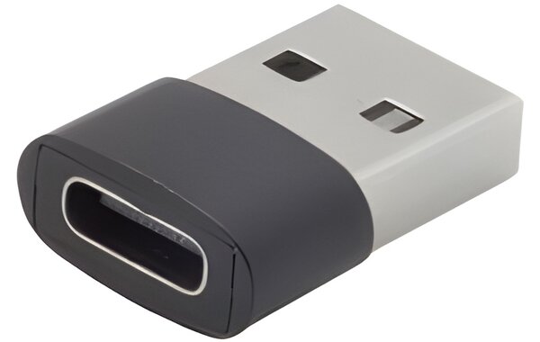 Adaptér USB-A na USB-C, černý mini, pro nabíječku notebooku s adaptérem BERGE
