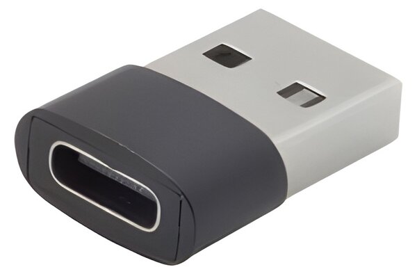 Adaptér USB-A na USB-C, černý mini, pro nabíječku notebooku s adaptérem BERGE