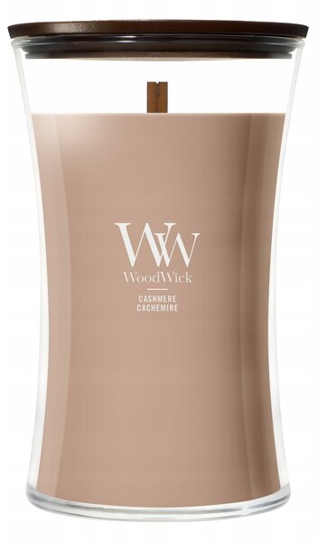 WoodWick sójová vonná svíčka velká Cashmere 610 g Dřevěný knot