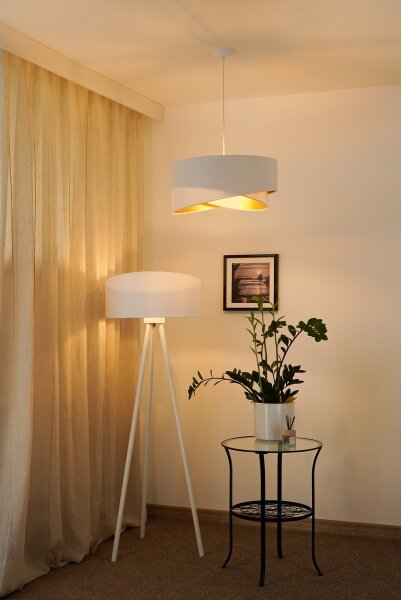 Brilagi - LED Lustr na lanku LYRA 1xE27/15W/230V bílá/zlatá
