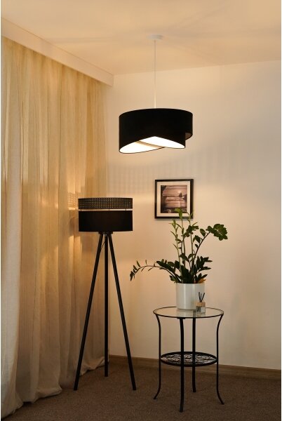 Brilagi - LED Lustr na lanku LYRA 1xE27/15W/230V černá/bílá