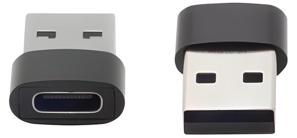 Adaptér USB-A na USB-C, černý mini, pro nabíječku notebooku s adaptérem BERGE