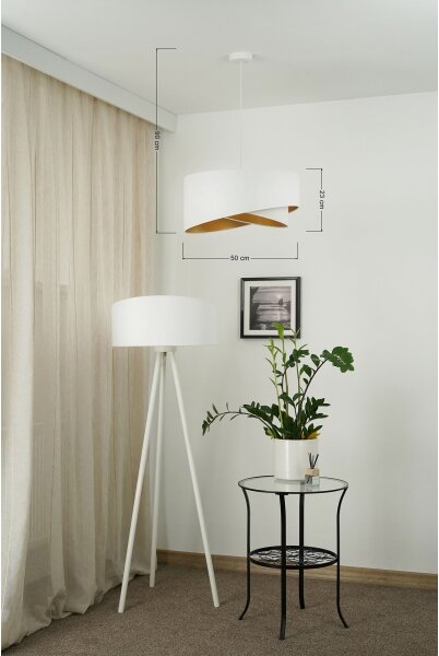 Brilagi - LED Lustr na lanku LYRA 1xE27/15W/230V bílá/zlatá