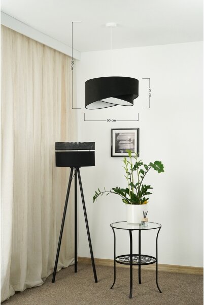 Brilagi - LED Lustr na lanku LYRA 1xE27/15W/230V černá/bílá