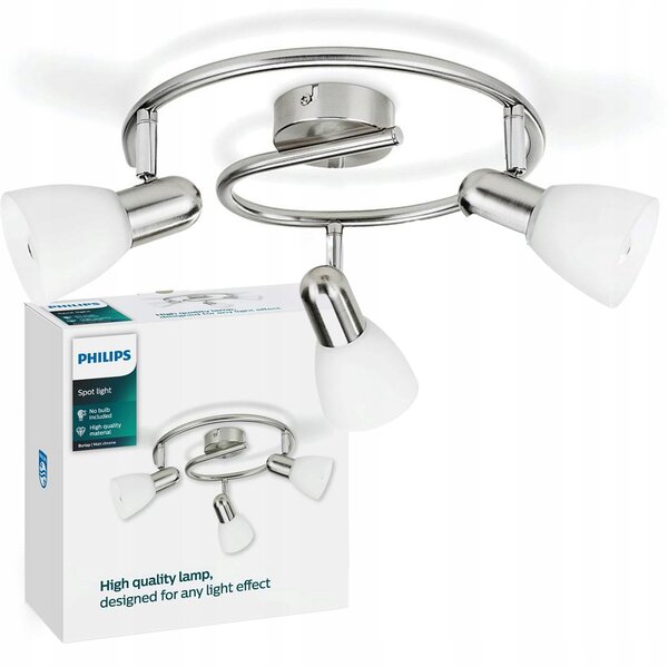 Philips Stropní Stropní Svítidlo , 3x E14, Nikl, Jutovina