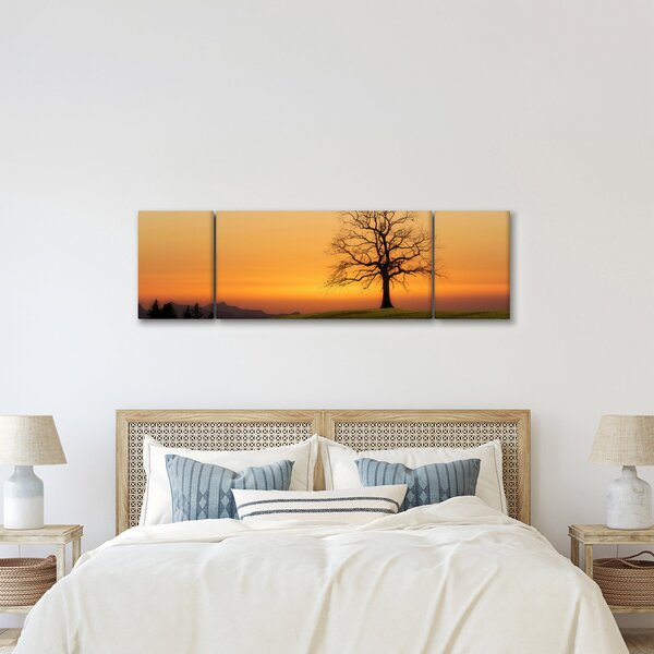 Obraz západu slunce na louce (170x50 cm)