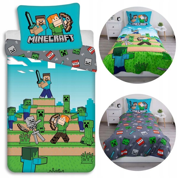 Dětské povlečení pro mládež 140x200 Minecraft 100% bavlna Jerry Fabrics