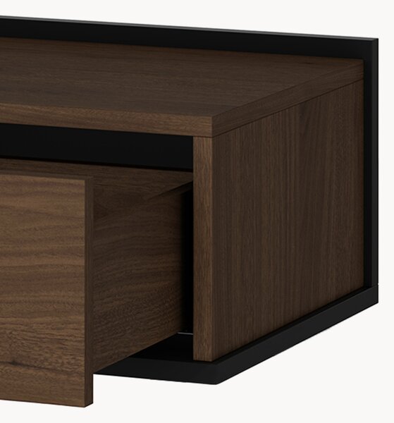 Závěsná noční skříňka Zenar 50 cm s šuplíkem - elegantní ořech / černá