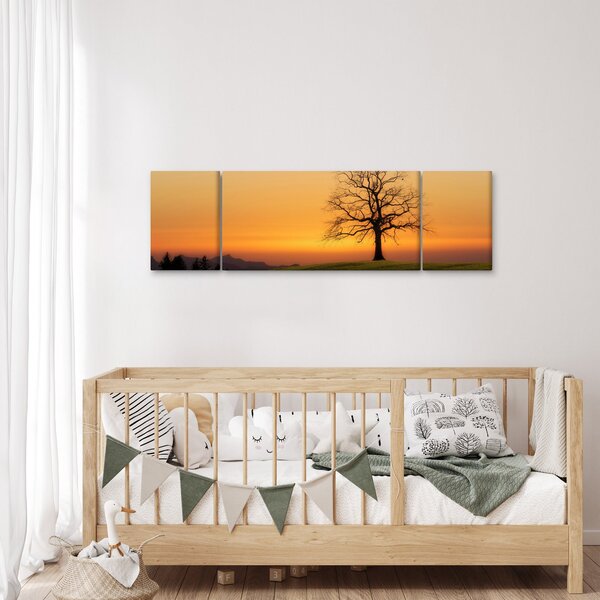 Obraz západu slunce na louce (170x50 cm)