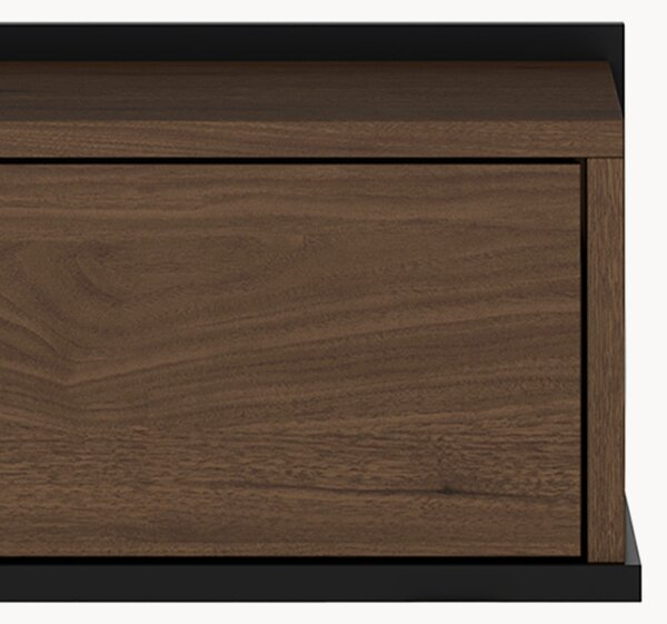 Závěsná noční skříňka Zenar 50 cm s šuplíkem - elegantní ořech / černá