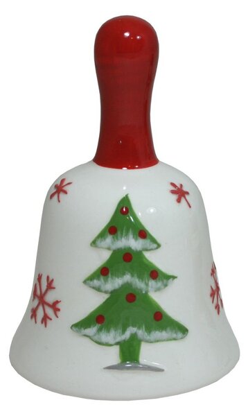 Vánoční zvonek keramický s držátkem 3003381