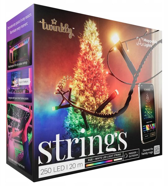 TWINKLY Chytré vánoční osvětlení na stromeček Strings 400 LED RGB+W řetěz 32m