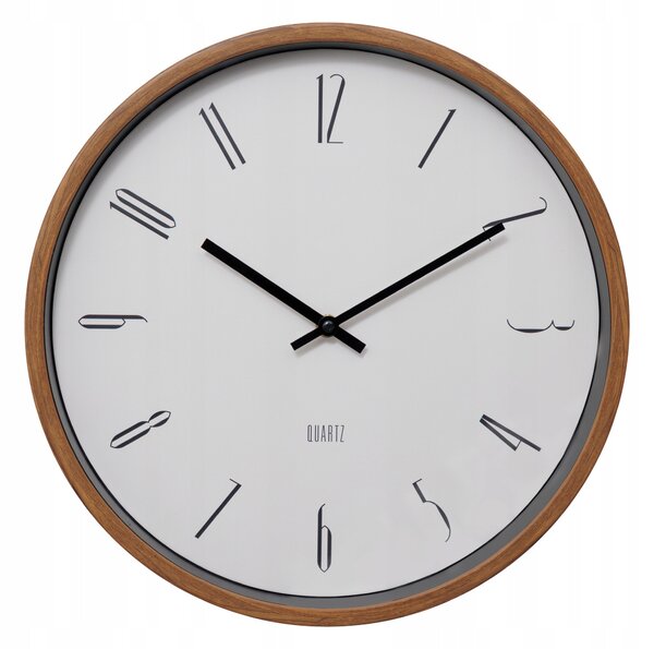 NÁSTĚNNÉ HODINY BÍLÉ MINIMALISTICKÉ Ø 35 CM S ARABSKÝMI ČÍSLICEMI