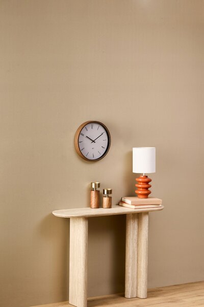 NÁSTĚNNÉ HODINY BÍLÉ MINIMALISTICKÉ Ø 35 CM S ARABSKÝMI ČÍSLICEMI