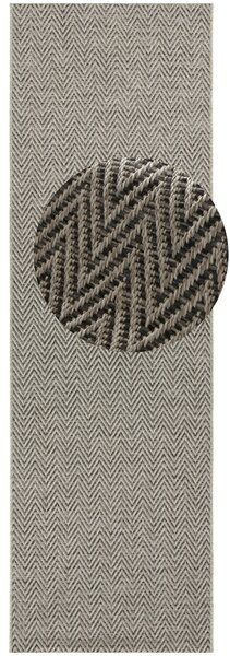 BT Carpet, Běhoun Nature 104269 Grey/Anthracite – na ven i na doma, 80x250, šedá, chodba / předsíň