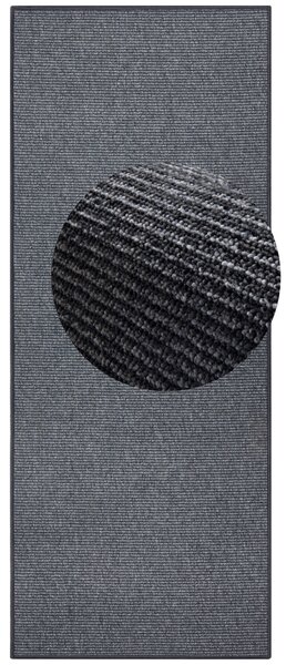 BT Carpet, Kusový koberec Bouclé 104435 Anthracite, 67x200, šedá, chodba / předsíň