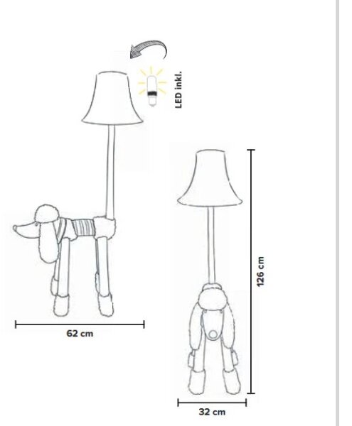 Happy Lamps - LED Dětská stojací lampa BELLO LED/5,4W/230V pudl